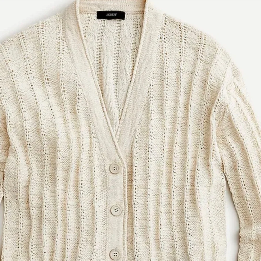 J.Crew V-neck cardigan sweater -Cream -Medium - Picture 9 of 11
